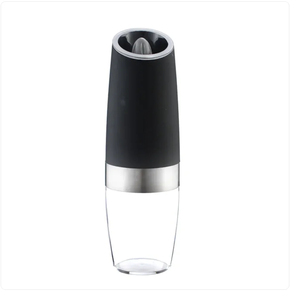 Electric Gravity Salt & Pepper Grinder – One-Hand Automatic Stainless Steel Spice Mill with LED Light